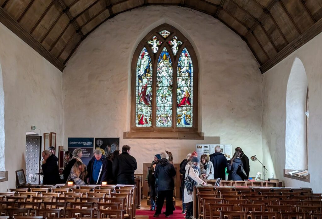 crowds at the back of the church